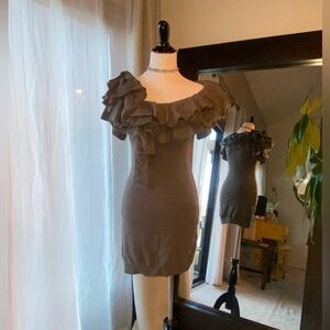 🌟 Juicy Couture Enchanting Grey Cashmere-Wool Sweater Dress  🌟